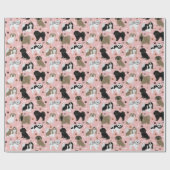 Shih Tzu Hunde Pfoten und Knochen Wrapping Paper Geschenkpapier (Flach)