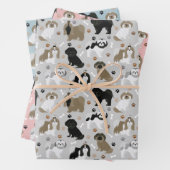 Shih Tzu Hunde Pfoten und Knochen Wrapping Paper S Geschenkpapier Set (Beispiel)