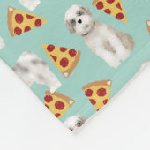 Shih Tzu Hunde Pizza Liebhaber Minze Fleecedecke (Ecke)