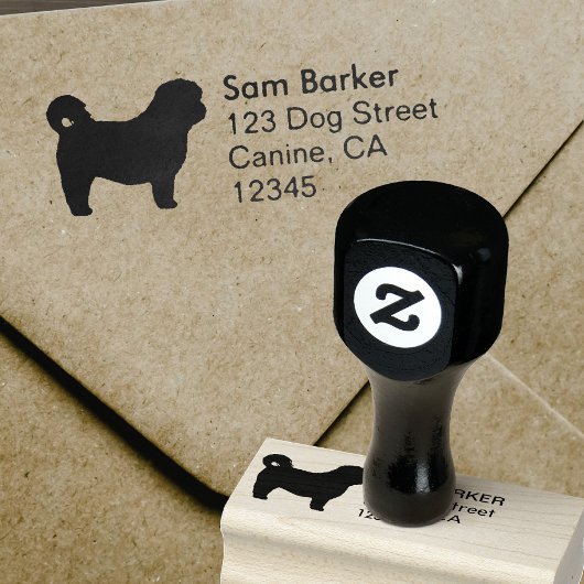 Shih Tzu Hunde Silhouette Rücksendeadresse Gummistempel
