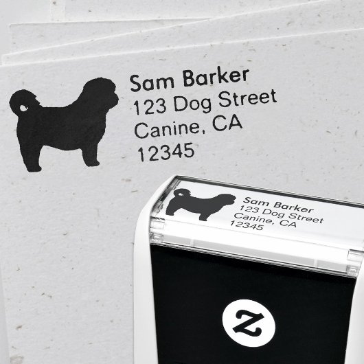 Shih Tzu Hunde Silhouette Rücksendeadresse Permastempel