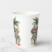 Shih Tzu Hunde tragen hawaiianische Shirts Pappbecher (Links)