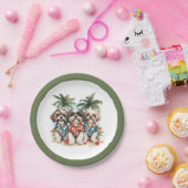 Shih Tzu Hunde tragen hawaiianische Shirts Pappteller (Party)