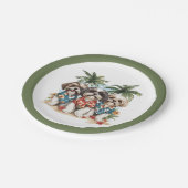 Shih Tzu Hunde tragen hawaiianische Shirts Pappteller (Schrägansicht)