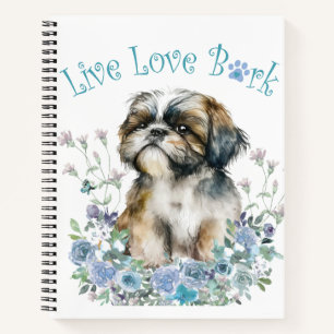 Shih Tzu Hundemama Floral Notizblock