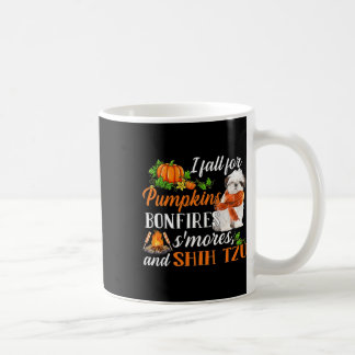 Shih Tzu I fallen für Pumpkins Bonfire Smores und Kaffeetasse