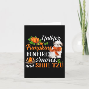 Shih Tzu I fallen für Pumpkins Bonfire Smores und  Karte