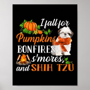 Shih Tzu I fallen für Pumpkins Bonfire Smores und Poster