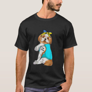 Shih Tzu I Liebe Ukraine Flag Hund Lover Ukrainisc T-Shirt