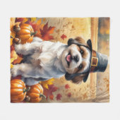 Shih Tzu im Herbst hinterlässt Erntedank Art Fleecedecke (Vorderseite (Horizontal))