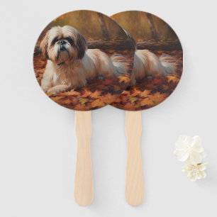 Shih Tzu im Herbst Leaves Fall Inspiriert Fächer
