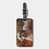 Shih Tzu im Herbst Leaves Fall Inspiriert Gepäckanhänger (Vorderseite vertikal)