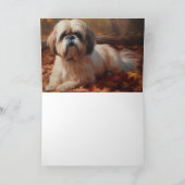 Shih Tzu im Herbst Leaves Fall Inspiriert Karte (Innenseite)