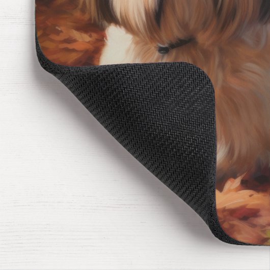 Shih Tzu im Herbst Leaves Fall Inspiriert Mousepad (Ecke)
