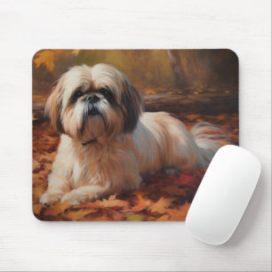 Shih Tzu im Herbst Leaves Fall Inspiriert Mousepad