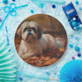 Shih Tzu im Herbst Leaves Fall Inspiriert Pappteller (Party)