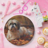 Shih Tzu im Herbst Leaves Fall Inspiriert Pappteller (Party)