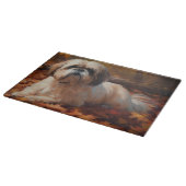Shih Tzu im Herbst Leaves Fall Inspiriert Schneidebrett (Ecke)