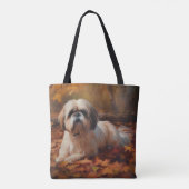 Shih Tzu im Herbst Leaves Fall Inspiriert Tasche (Rückseite)