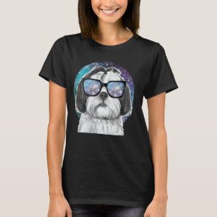 Shih Tzu in Galaxy Glasses Welpe Astronomie Space T-Shirt