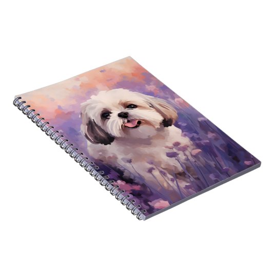 Shih Tzu in Lavender field Notizblock (Rechte Seite)