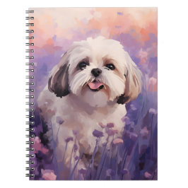 Shih Tzu in Lavender field Notizblock
