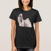 Shih Tzu in voller bekleidung farbige Silhouette L T-Shirt (Vorderseite)