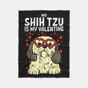 Shih Tzu ist mein Valentinstag Süßer Valentinstag  Fleecedecke