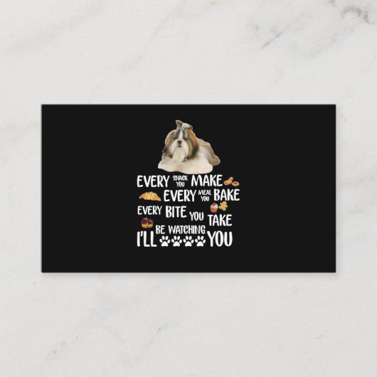 Shih Tzu jeden Snack, den Sie machen jedes Essen, Begleitkarte (Vorderseite)