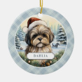 Shih Tzu Keramik Circle Ornament (Vorne)