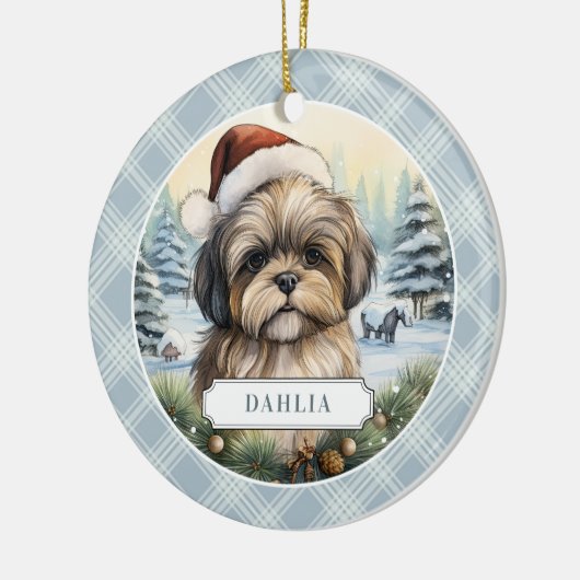 Shih Tzu Keramik Circle Ornament (Links)