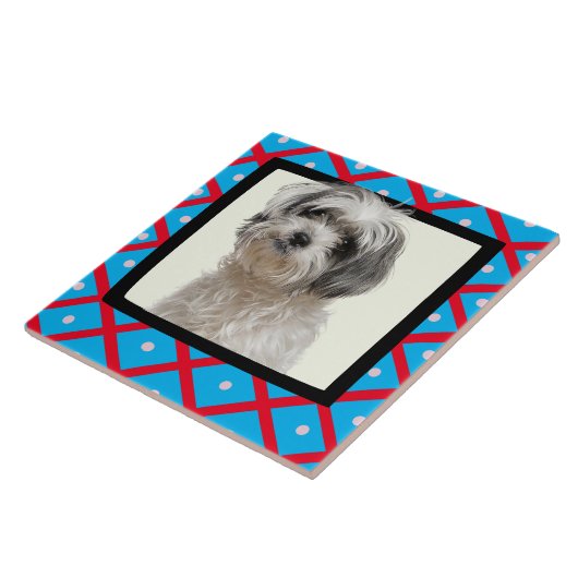 Shih Tzu - Keramik für individuelle Foto-Rahmen Fliese (Seite)