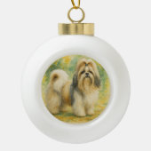 Shih Tzu Keramik Kugel-Ornament (Vorderseite)