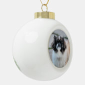 Shih Tzu Keramik Kugel-Ornament (Links)
