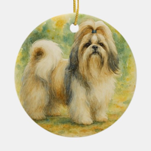 Shih Tzu Keramik Ornament (Vorne)