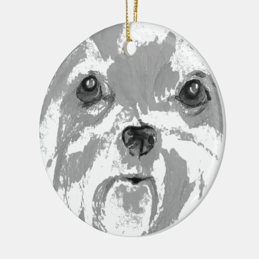 Shih Tzu Keramik Ornament (Links)