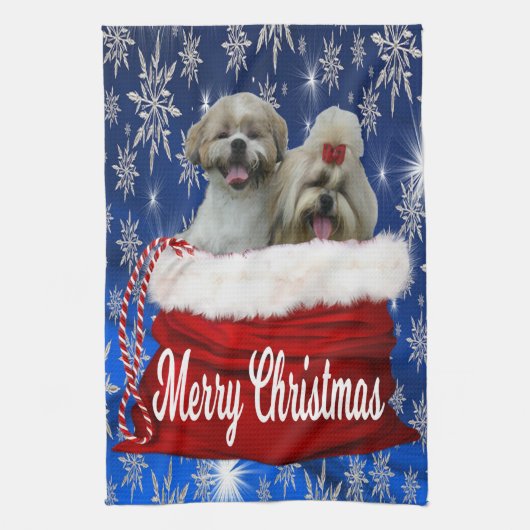 Shih tzu Kitchen Handtuch Weihnachtsgeschenk (Vertikal)