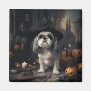 Shih Tzu Kürbisse Halloween Gruselig Magnet