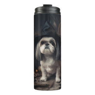 Shih Tzu Kürbisse Halloween Gruselig Thermosbecher