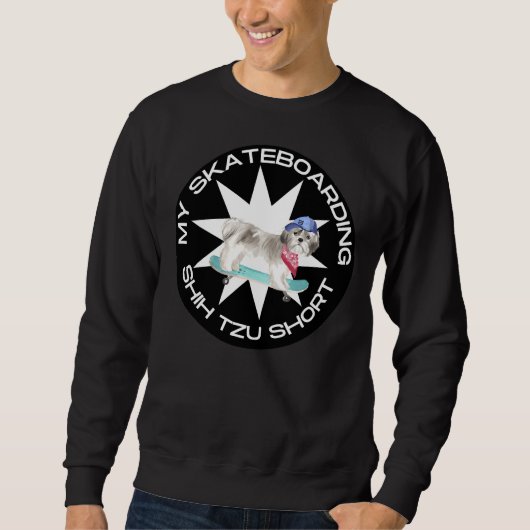 Shih Tzu Kurz Hufhund Niedlich Satire Humour Fo Sweatshirt (Vorderseite)