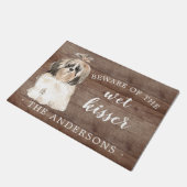 Shih tzu Längere Haare Dog Personalisiert Dog Mat Fußmatte (Schrägansicht)