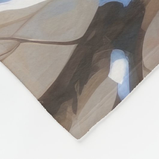 Shih Tzu läuft in Snow mit Weihnachtshut Fleecedecke (Ecke)