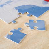 Shih Tzu läuft in Snow mit Weihnachtshut Puzzle (Seite)