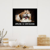 Shih tzu laughing smile customize photo text  poster (Küche)