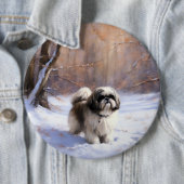 Shih Tzu Let It Snow Weihnachten Button (Beispiel)