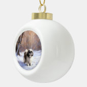 Shih Tzu Let It Snow Weihnachten Keramik Kugel-Ornament (Rechts)