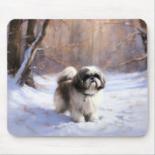 Shih Tzu Let It Snow Weihnachten Mousepad (Vorne)