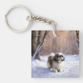 Shih Tzu Let It Snow Weihnachten Schlüsselanhänger (Vorderseite)