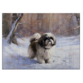 Shih Tzu Let It Snow Weihnachten Schneidebrett (Vorderseite)