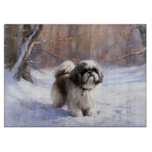 Shih Tzu Let It Snow Weihnachten Schneidebrett